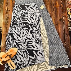 Free People slit front blue elastic waist Maxi Skirt